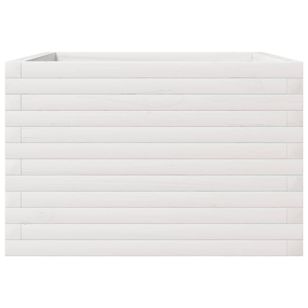 Sodo lovelis, baltas, 70x70x45,5cm, pušies medienos masyvas Sodo lovelis, baltas, 70x70x45,5cm, pušies medienos masyvas - Image 6