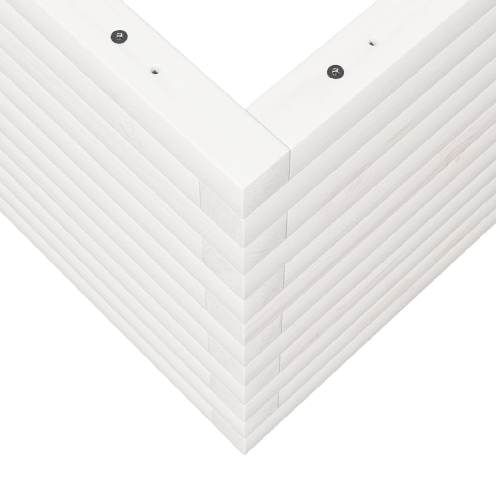 Sodo lovelis, baltas, 70x70x45,5cm, pušies medienos masyvas Sodo lovelis, baltas, 70x70x45,5cm, pušies medienos masyvas - Image 8