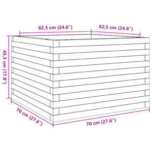 Sodo lovelis, baltas, 70x70x45,5cm, pušies medienos masyvas