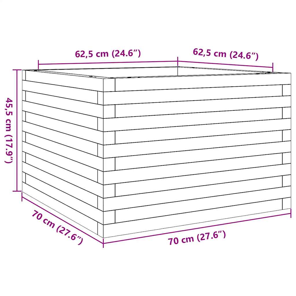 Sodo lovelis, 70x70x45,5cm, douglas eglės medienos masyvas Sodo lovelis, 70x70x45,5cm, douglas eglės medienos masyvas