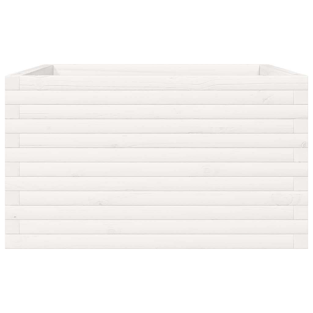 Sodo lovelis, baltas, 80x80x45,5cm, pušies medienos masyvas Sodo lovelis, baltas, 80x80x45,5cm, pušies medienos masyvas - Image 5