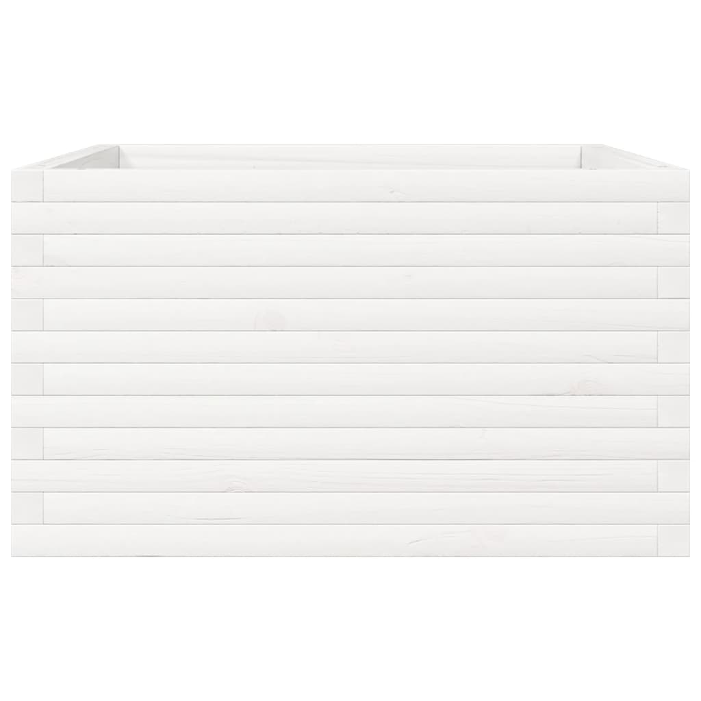 Sodo lovelis, baltas, 80x80x45,5cm, pušies medienos masyvas Sodo lovelis, baltas, 80x80x45,5cm, pušies medienos masyvas - Image 6