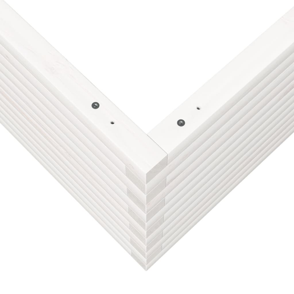 Sodo lovelis, baltas, 80x80x45,5cm, pušies medienos masyvas Sodo lovelis, baltas, 80x80x45,5cm, pušies medienos masyvas - Image 8