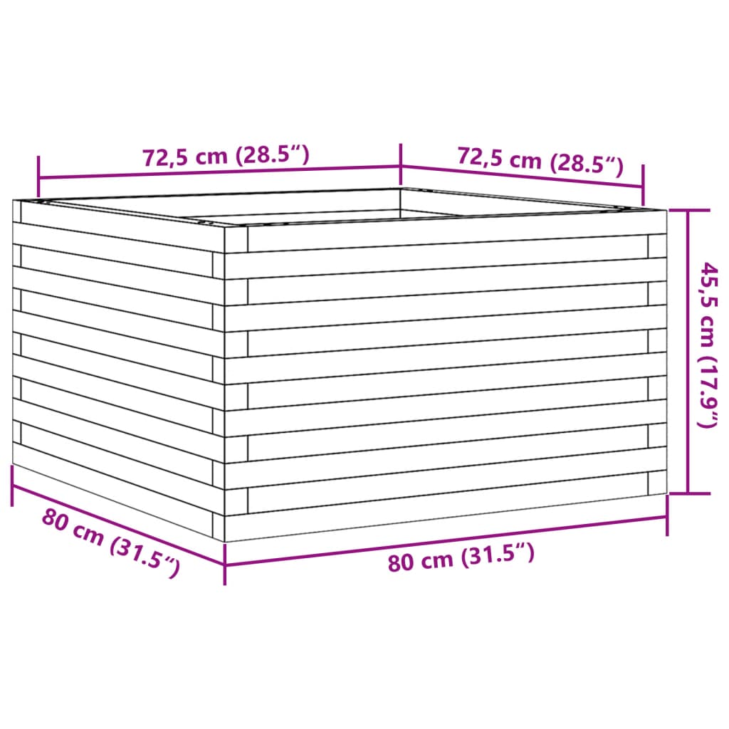 Sodo lovelis, 80x80x45,5cm, douglas eglės medienos masyvas Sodo lovelis, 80x80x45,5cm, douglas eglės medienos masyvas