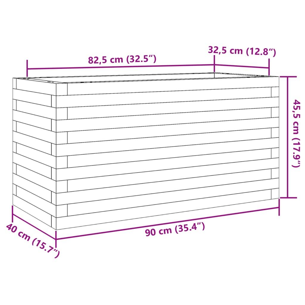 Sodo lovelis, 90x40x45,5cm, douglas eglės medienos masyvas Sodo lovelis, 90x40x45,5cm, douglas eglės medienos masyvas