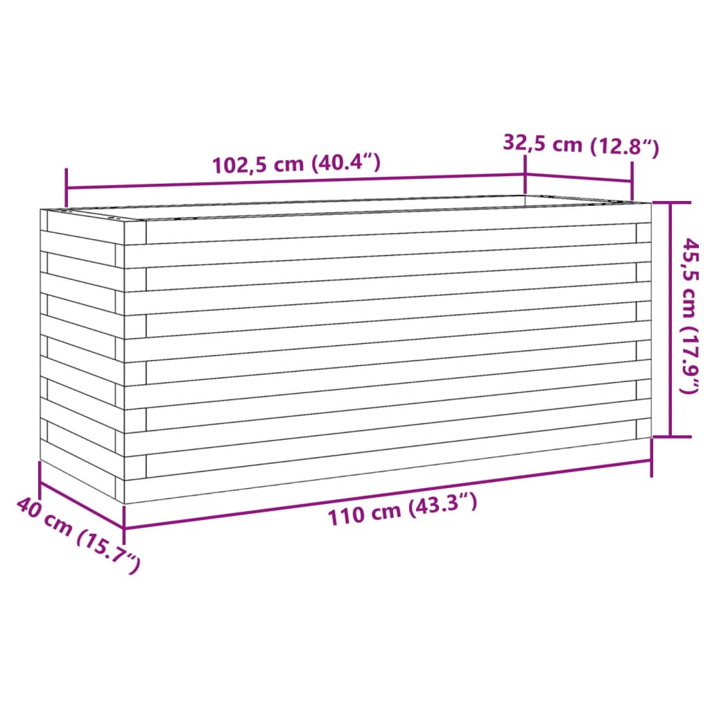 Sodo lovelis, 110x40x45,5cm, pušies medienos masyvas Sodo lovelis, 110x40x45,5cm, pušies medienos masyvas