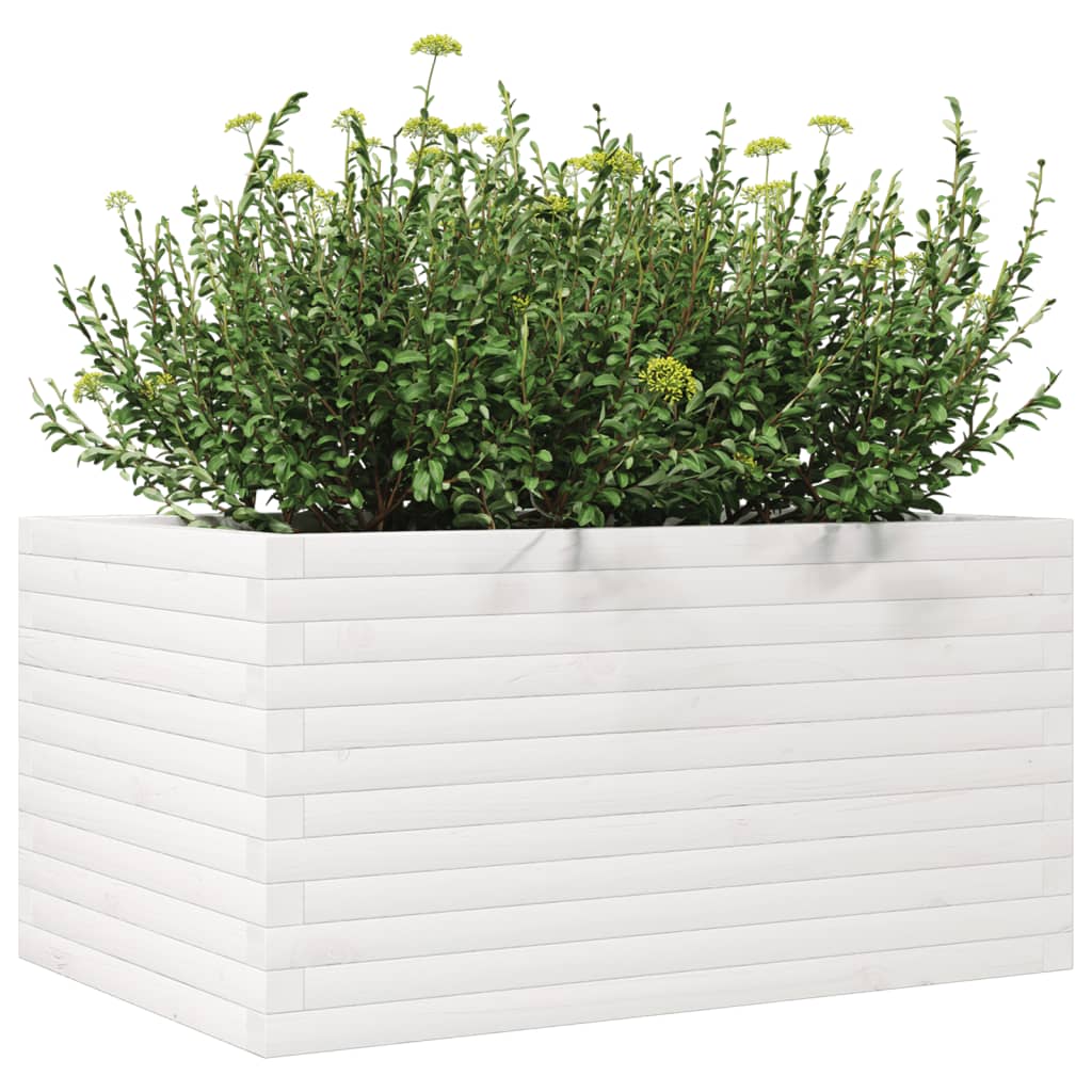 Sodo lovelis, baltas, 90x60x45,5cm, pušies medienos masyvas Sodo lovelis, baltas, 90x60x45,5cm, pušies medienos masyvas - Image 4