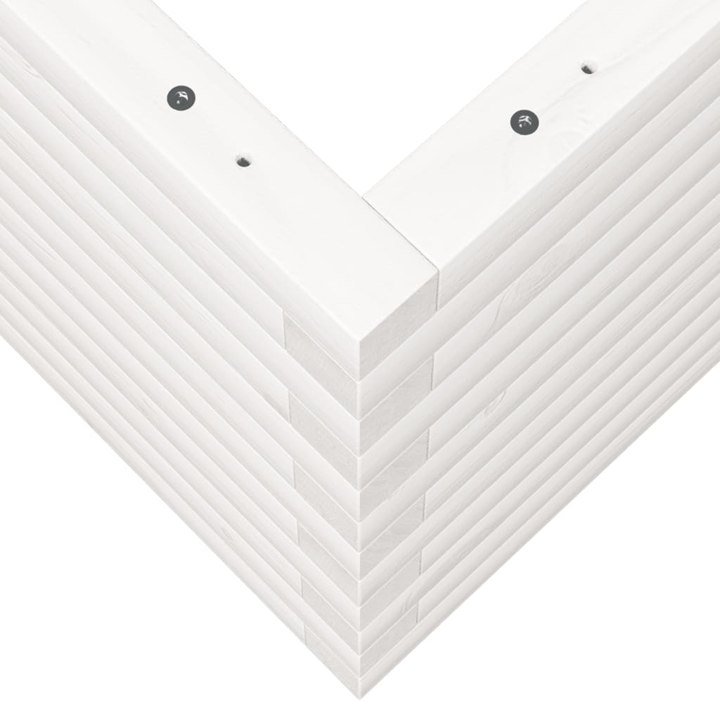 Sodo lovelis, baltas, 90x60x45,5cm, pušies medienos masyvas Sodo lovelis, baltas, 90x60x45,5cm, pušies medienos masyvas - Image 8