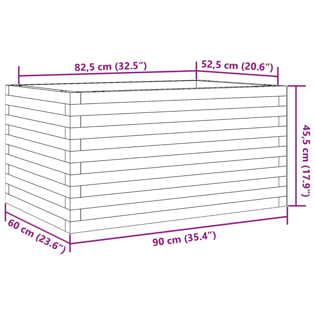 Sodo lovelis, 90x60x45,5cm, impregnuota pušies mediena Sodo lovelis, 90x60x45,5cm, impregnuota pušies mediena