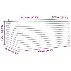 Sodo lovelis, baltas, 110x60x45,5cm, pušies medienos masyvas