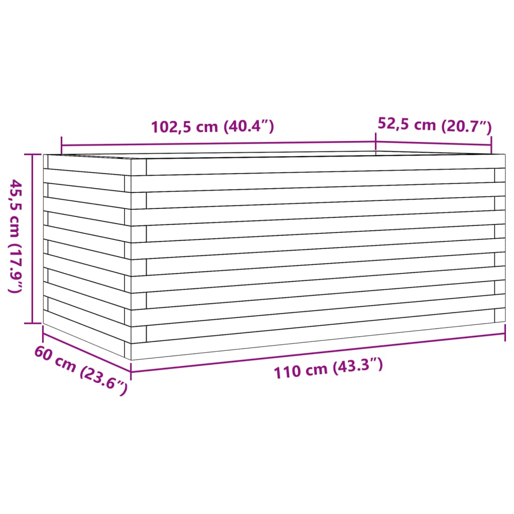 Sodo lovelis, vaško rudas, 110x60x45,5cm, pušies masyvas Sodo lovelis, vaško rudas, 110x60x45,5cm, pušies masyvas