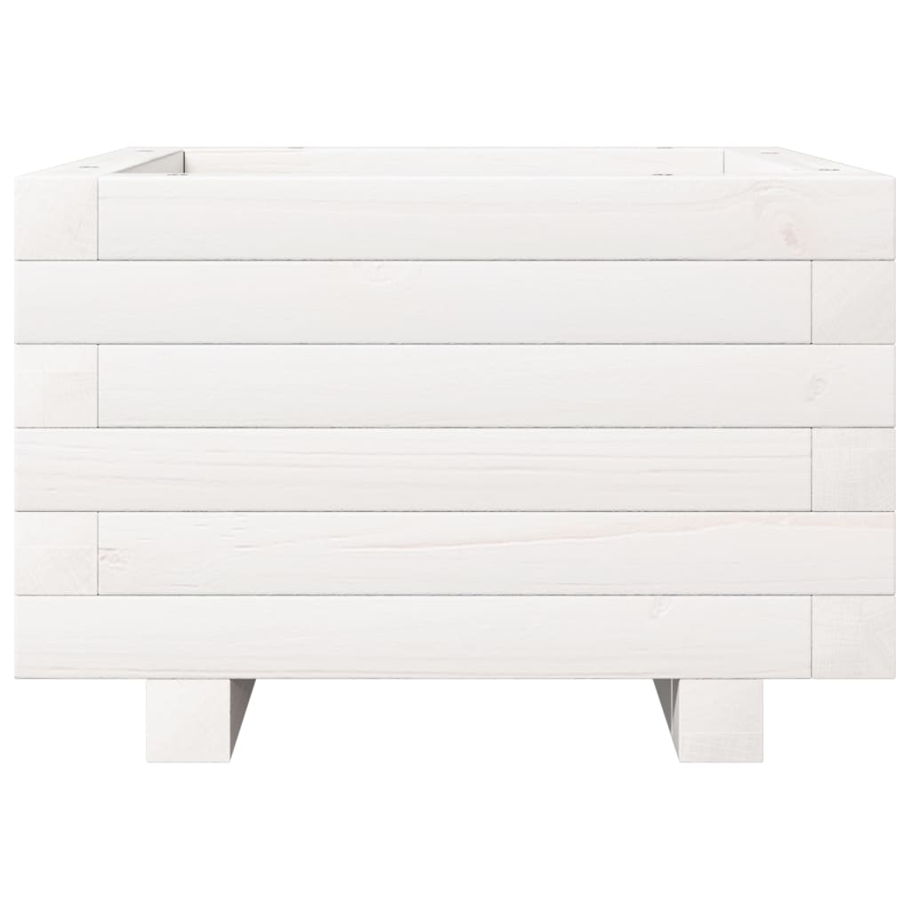Sodo lovelis, baltas, 40x40x26,5cm, pušies medienos masyvas Sodo lovelis, baltas, 40x40x26,5cm, pušies medienos masyvas - Image 5