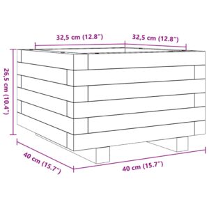 Sodo lovelis, 40x40x26,5cm, impregnuota pušies mediena