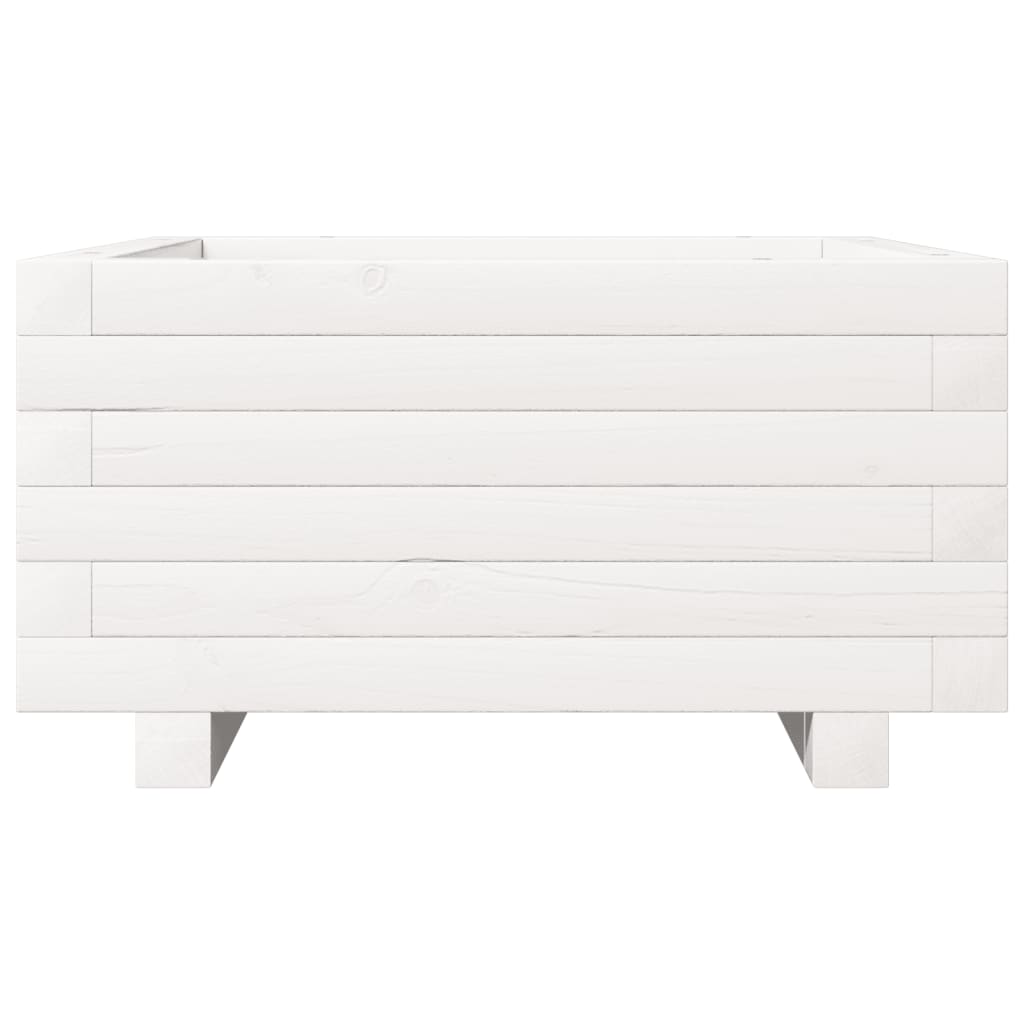 Sodo lovelis, baltas, 50x50x26,5cm, pušies medienos masyvas Sodo lovelis, baltas, 50x50x26,5cm, pušies medienos masyvas - Image 5