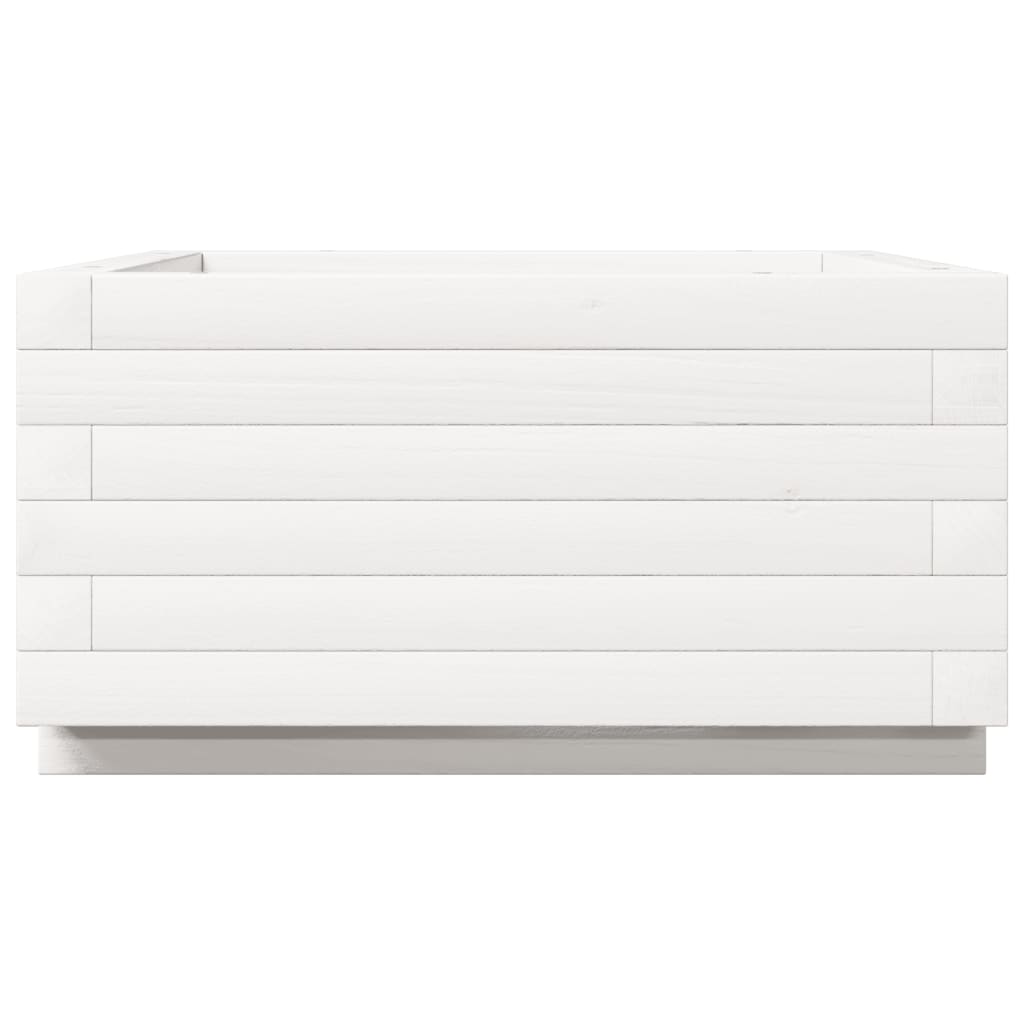Sodo lovelis, baltas, 50x50x26,5cm, pušies medienos masyvas Sodo lovelis, baltas, 50x50x26,5cm, pušies medienos masyvas - Image 6