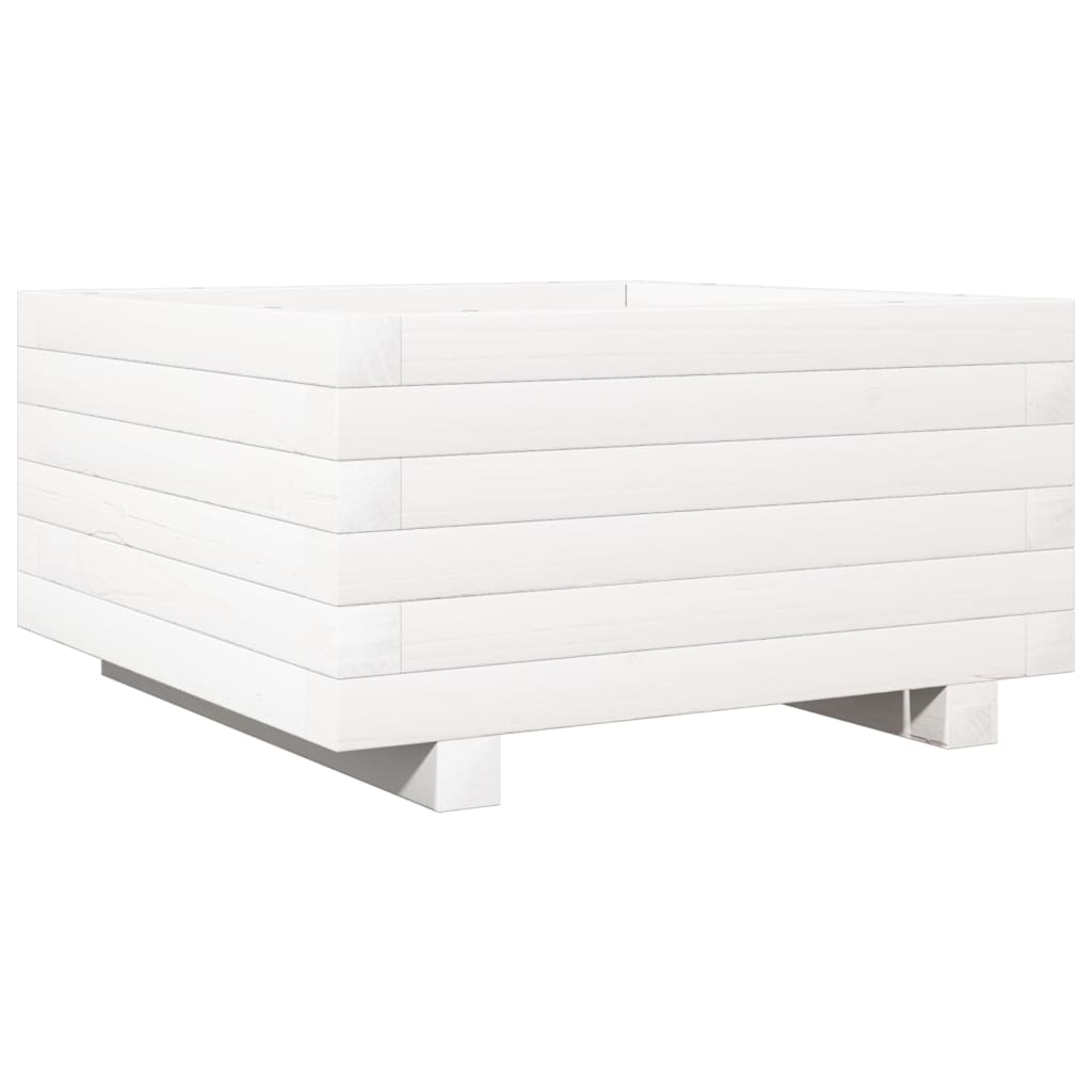 Sodo lovelis, baltas, 50x50x26,5cm, pušies medienos masyvas Sodo lovelis, baltas, 50x50x26,5cm, pušies medienos masyvas - Image 7