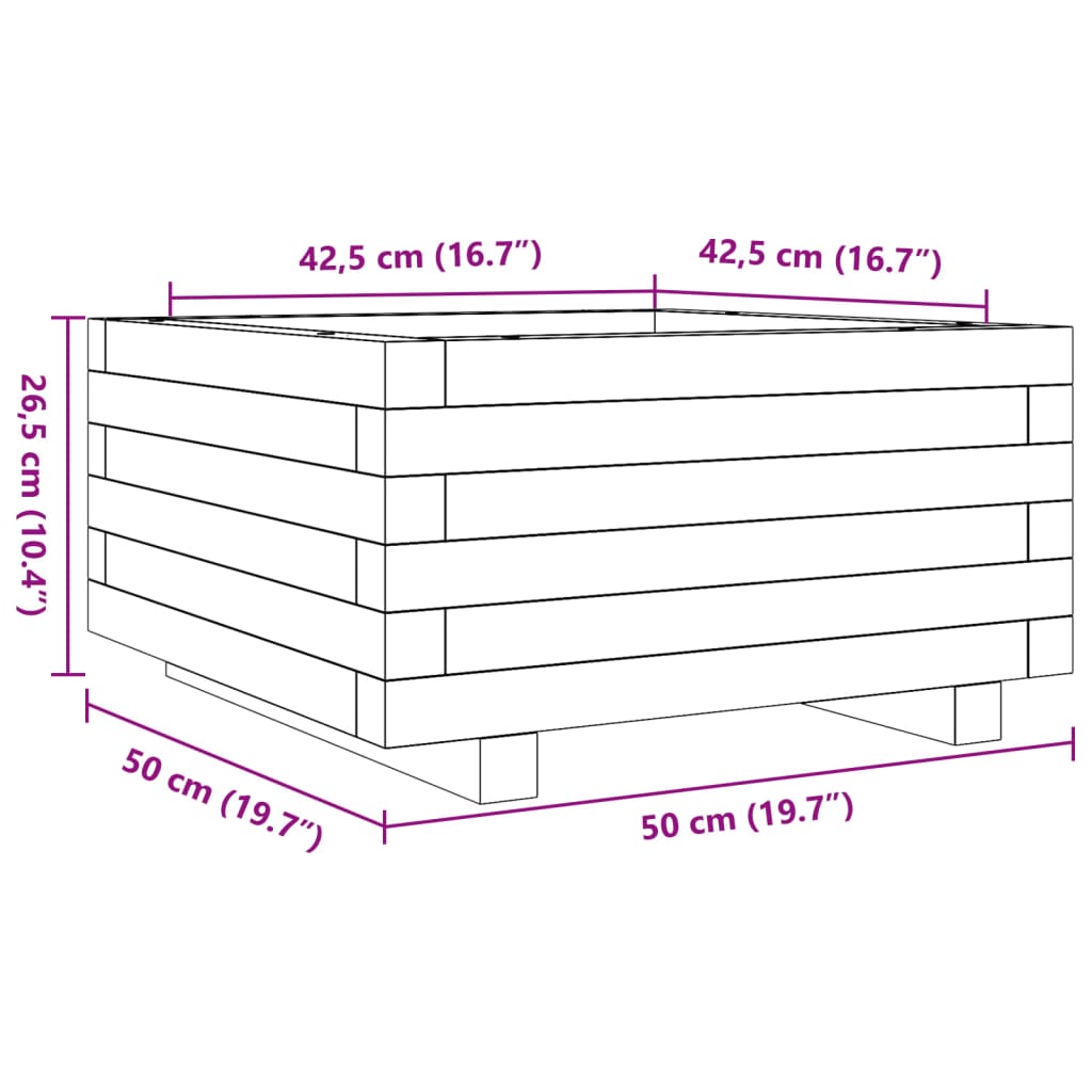 Sodo lovelis, vaško rudas, 50x50x26,5cm, pušies masyvas Sodo lovelis, vaško rudas, 50x50x26,5cm, pušies masyvas