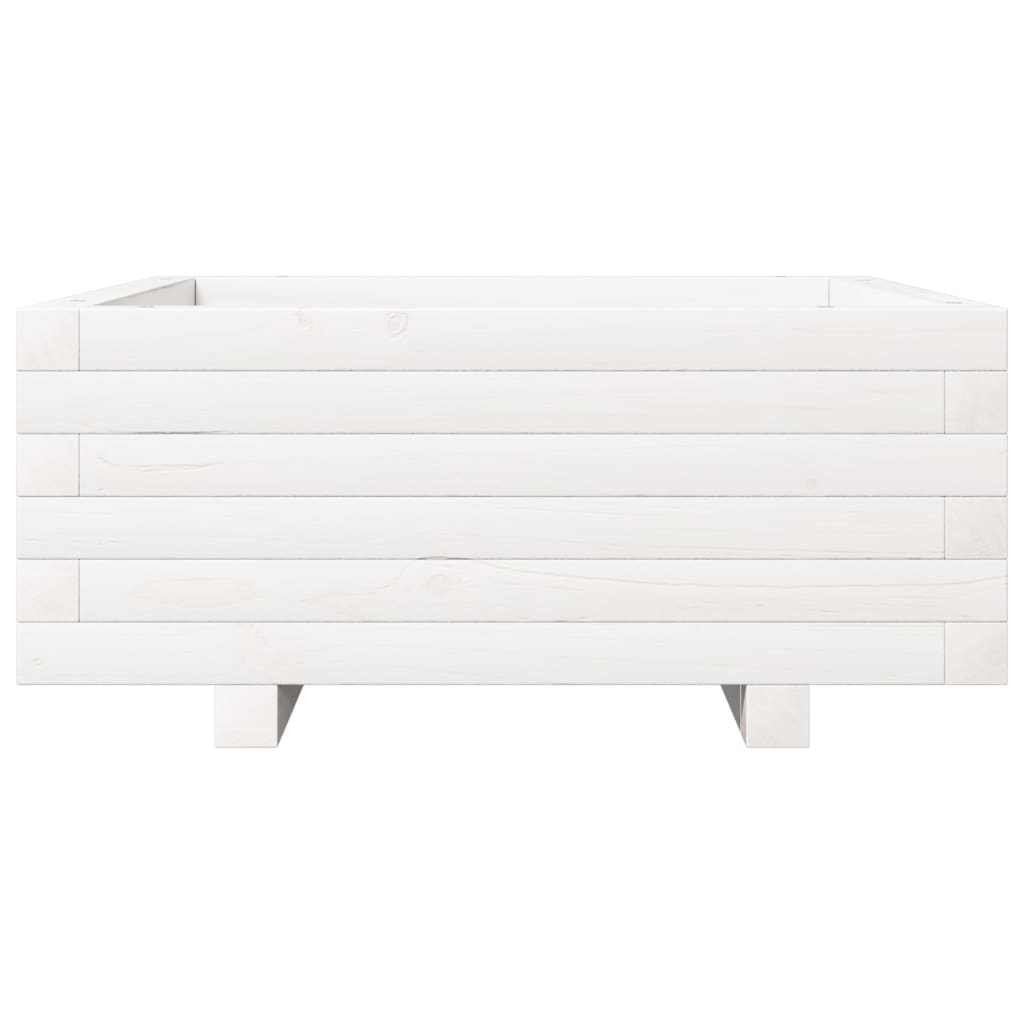 Sodo lovelis, baltas, 60x60x26,5cm, pušies medienos masyvas Sodo lovelis, baltas, 60x60x26,5cm, pušies medienos masyvas - Image 5