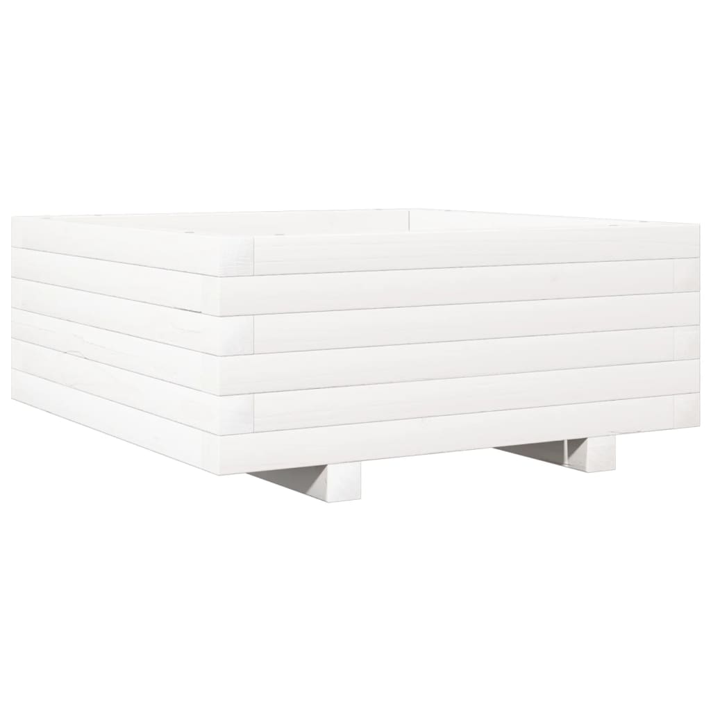 Sodo lovelis, baltas, 60x60x26,5cm, pušies medienos masyvas Sodo lovelis, baltas, 60x60x26,5cm, pušies medienos masyvas - Image 7