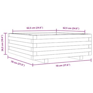 Sodo lovelis, 70x70x26,5cm, pušies medienos masyvas