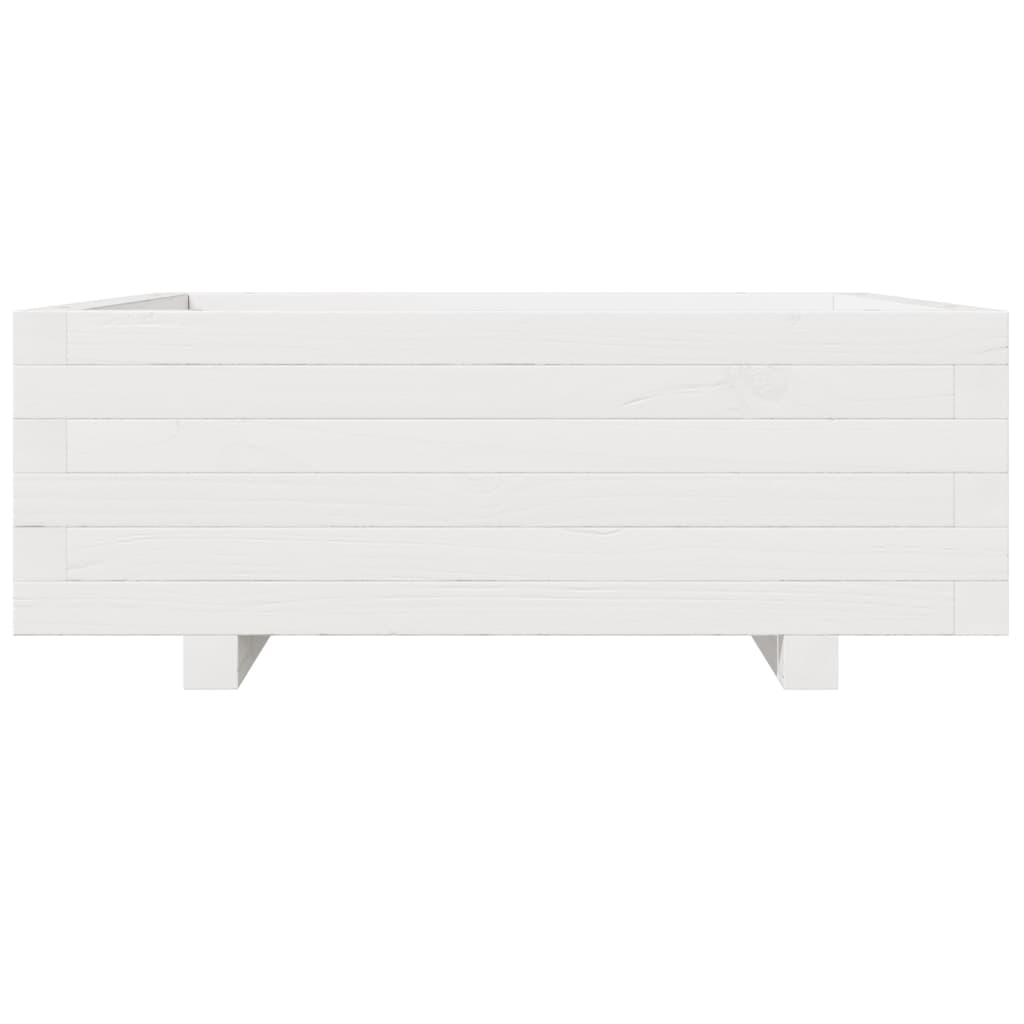 Sodo lovelis, baltas, 70x70x26,5cm, pušies medienos masyvas Sodo lovelis, baltas, 70x70x26,5cm, pušies medienos masyvas - Image 5