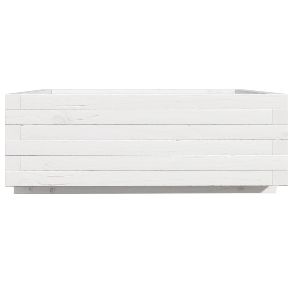 Sodo lovelis, baltas, 70x70x26,5cm, pušies medienos masyvas Sodo lovelis, baltas, 70x70x26,5cm, pušies medienos masyvas - Image 6