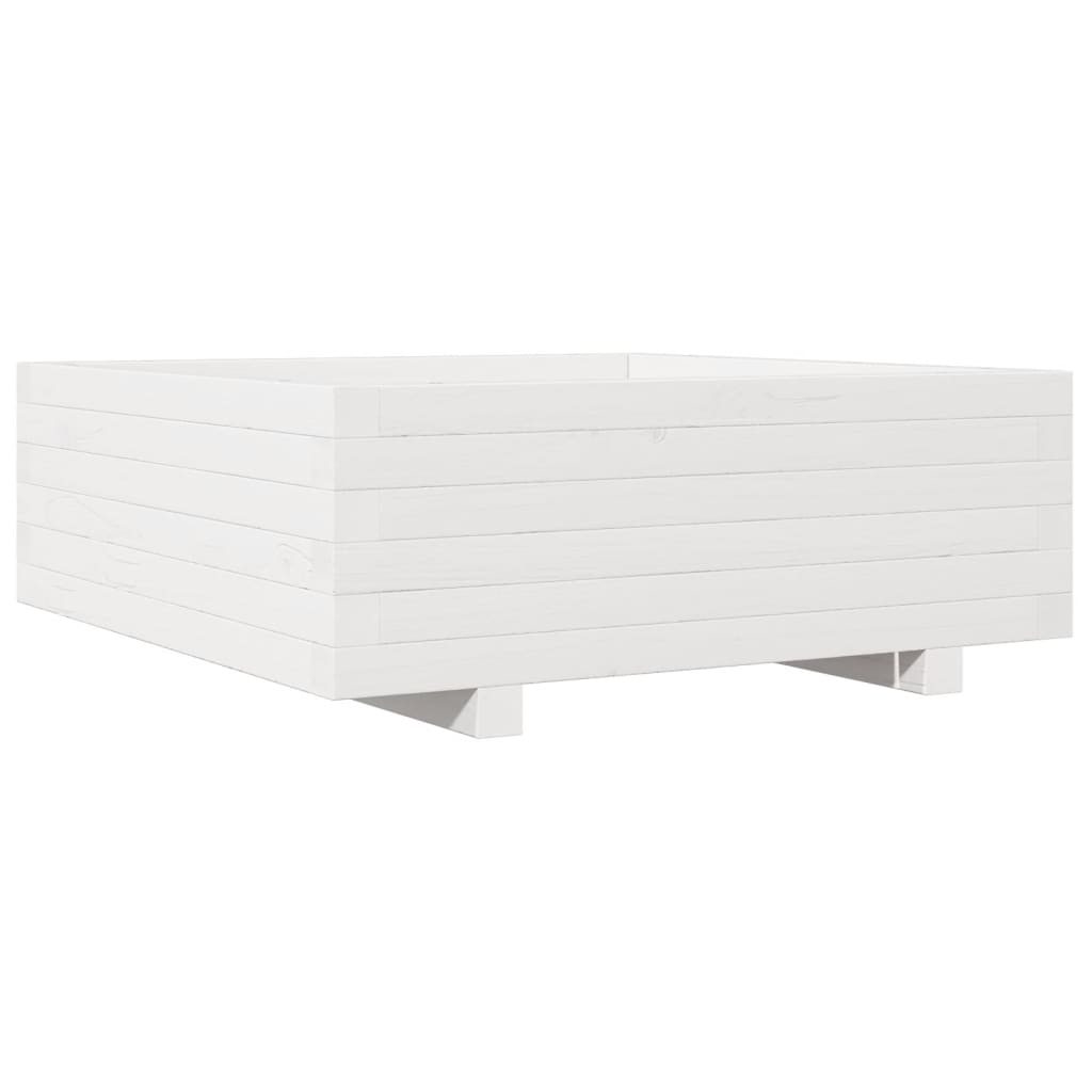 Sodo lovelis, baltas, 70x70x26,5cm, pušies medienos masyvas Sodo lovelis, baltas, 70x70x26,5cm, pušies medienos masyvas - Image 7