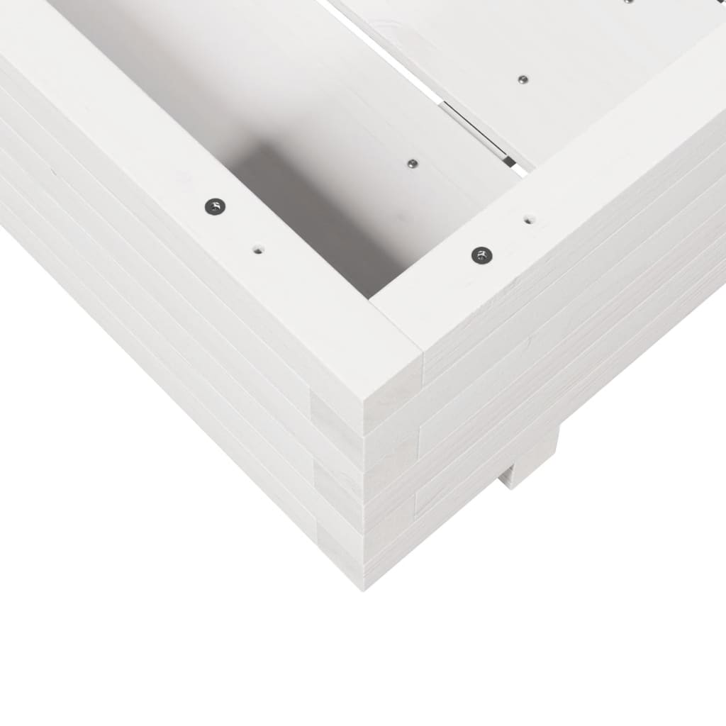 Sodo lovelis, baltas, 70x70x26,5cm, pušies medienos masyvas Sodo lovelis, baltas, 70x70x26,5cm, pušies medienos masyvas - Image 8