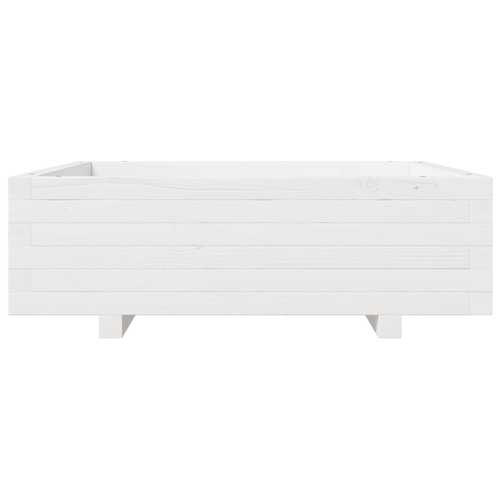 Sodo lovelis, baltas, 80x80x26,5cm, pušies medienos masyvas Sodo lovelis, baltas, 80x80x26,5cm, pušies medienos masyvas - Image 5