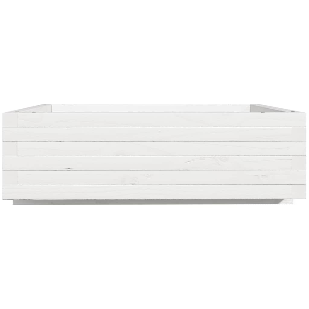 Sodo lovelis, baltas, 80x80x26,5cm, pušies medienos masyvas Sodo lovelis, baltas, 80x80x26,5cm, pušies medienos masyvas - Image 6