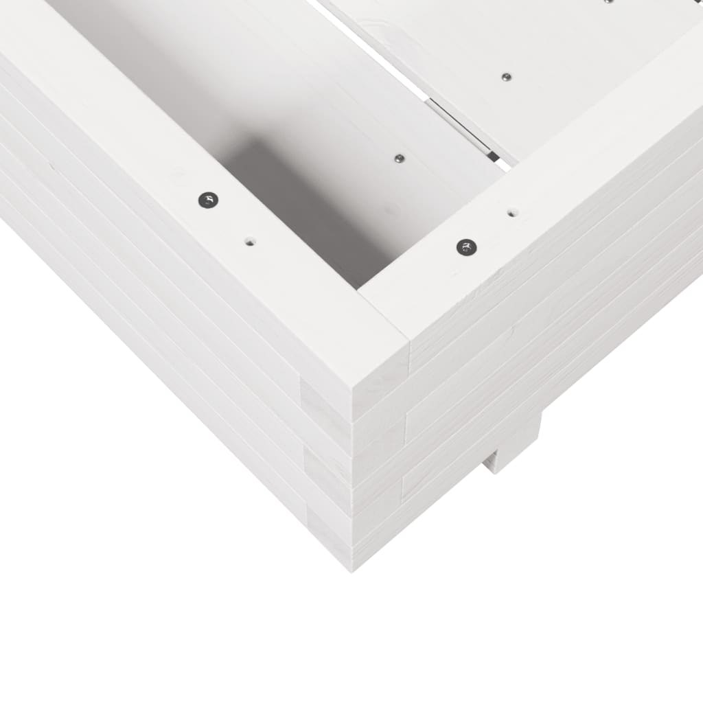 Sodo lovelis, baltas, 80x80x26,5cm, pušies medienos masyvas Sodo lovelis, baltas, 80x80x26,5cm, pušies medienos masyvas - Image 8