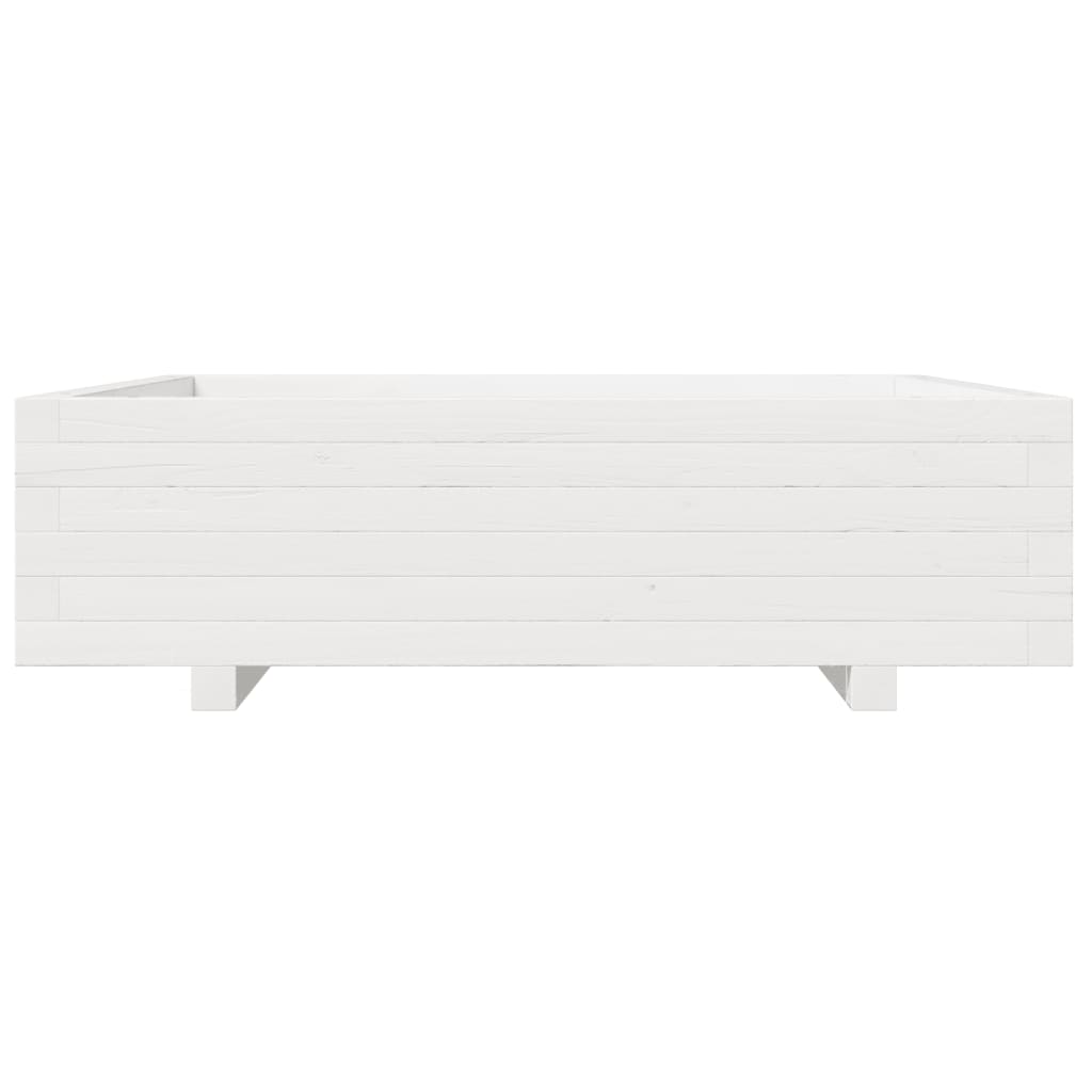 Sodo lovelis, baltas, 90x90x26,5cm, pušies medienos masyvas Sodo lovelis, baltas, 90x90x26,5cm, pušies medienos masyvas - Image 5