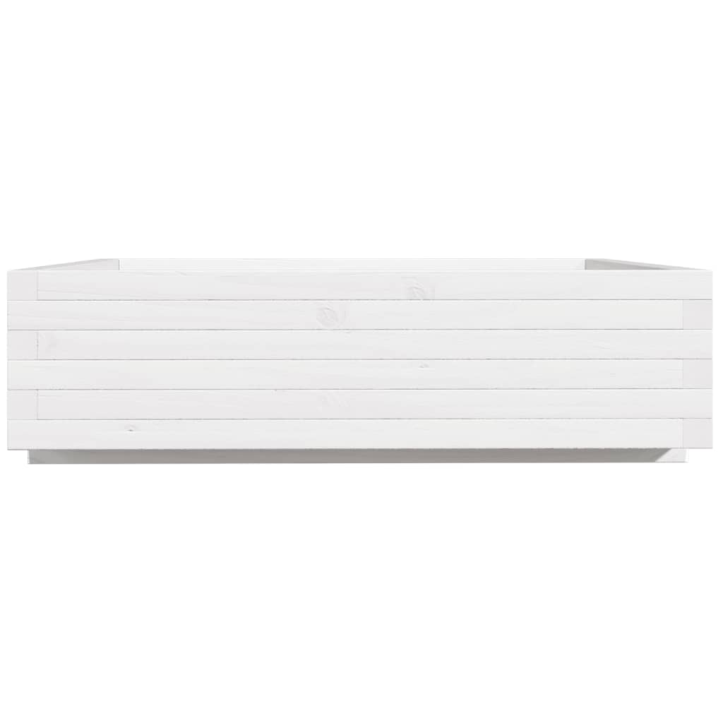 Sodo lovelis, baltas, 90x90x26,5cm, pušies medienos masyvas Sodo lovelis, baltas, 90x90x26,5cm, pušies medienos masyvas - Image 6