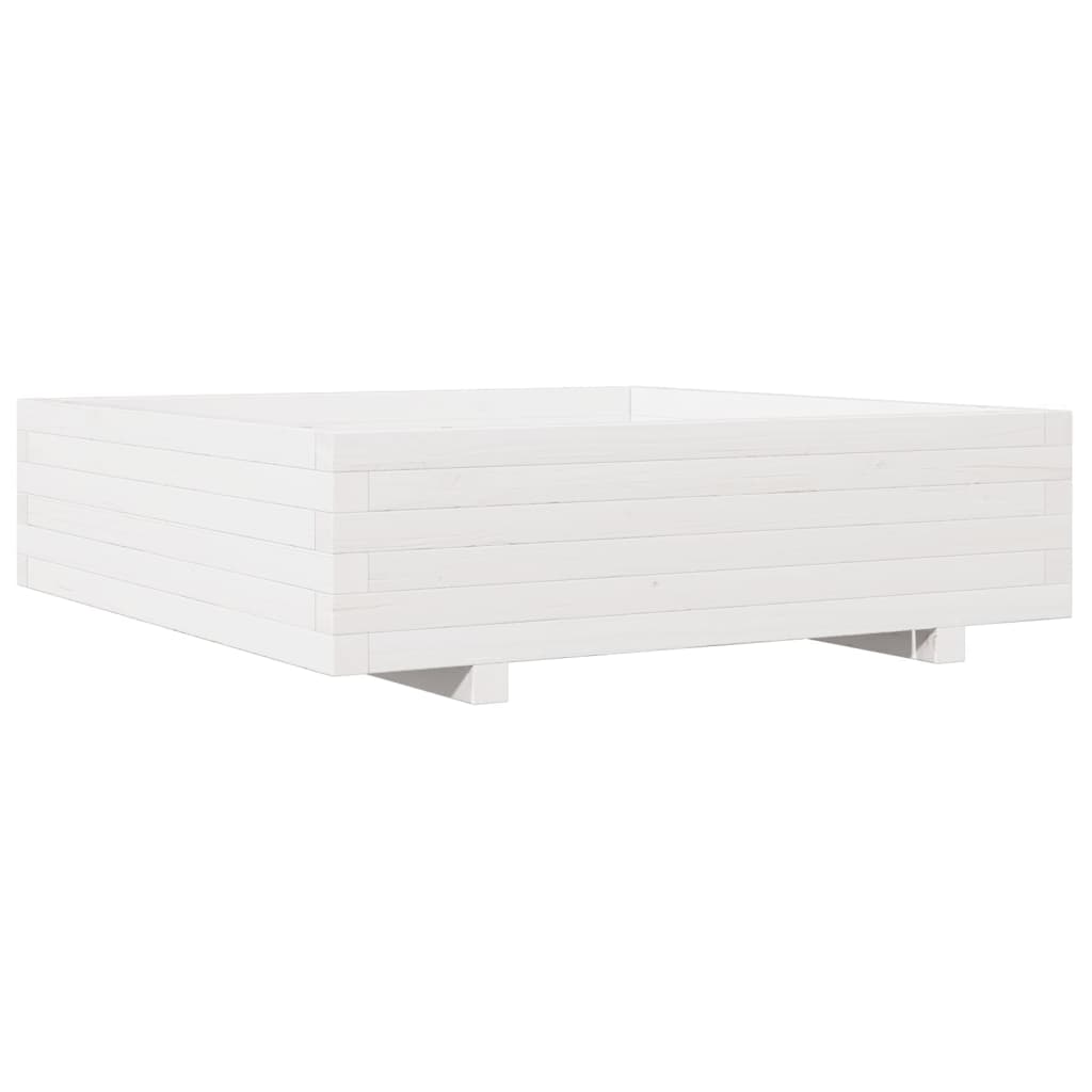 Sodo lovelis, baltas, 90x90x26,5cm, pušies medienos masyvas Sodo lovelis, baltas, 90x90x26,5cm, pušies medienos masyvas - Image 7