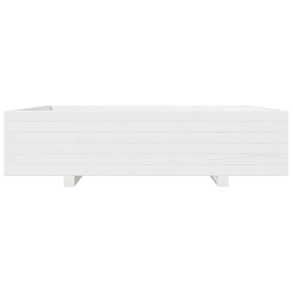 Sodo lovelis, baltas, 100x100x26,5cm, pušies medienos masyvas Sodo lovelis, baltas, 100x100x26,5cm, pušies medienos masyvas - Image 5