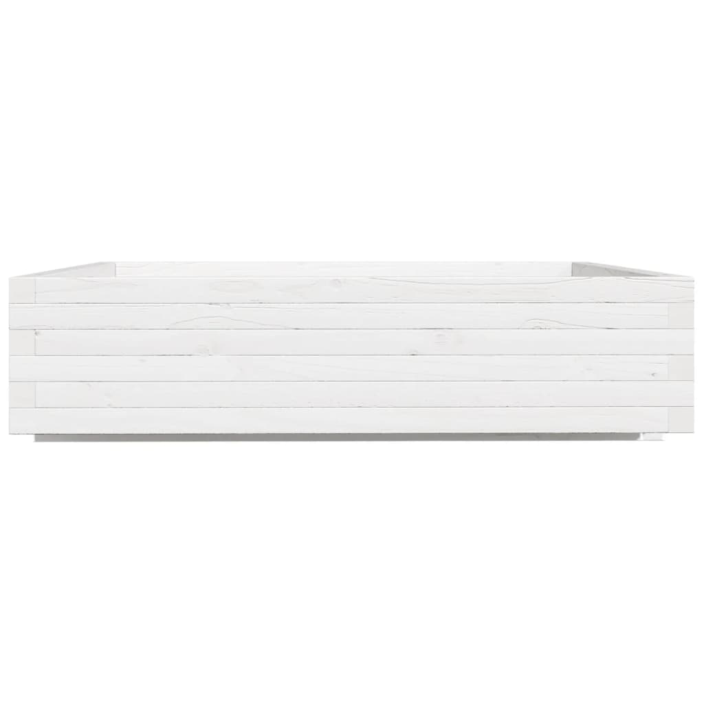 Sodo lovelis, baltas, 100x100x26,5cm, pušies medienos masyvas Sodo lovelis, baltas, 100x100x26,5cm, pušies medienos masyvas - Image 6