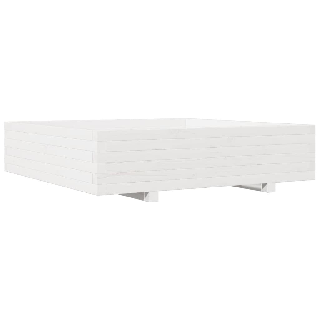 Sodo lovelis, baltas, 100x100x26,5cm, pušies medienos masyvas Sodo lovelis, baltas, 100x100x26,5cm, pušies medienos masyvas - Image 7