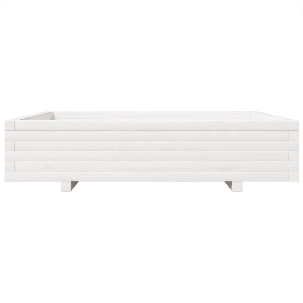 Sodo lovelis, baltas, 110x110x26,5cm, pušies medienos masyvas Sodo lovelis, baltas, 110x110x26,5cm, pušies medienos masyvas - Image 5