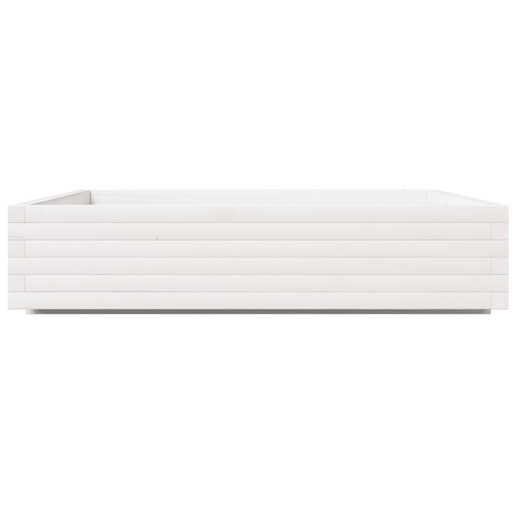 Sodo lovelis, baltas, 110x110x26,5cm, pušies medienos masyvas Sodo lovelis, baltas, 110x110x26,5cm, pušies medienos masyvas - Image 6