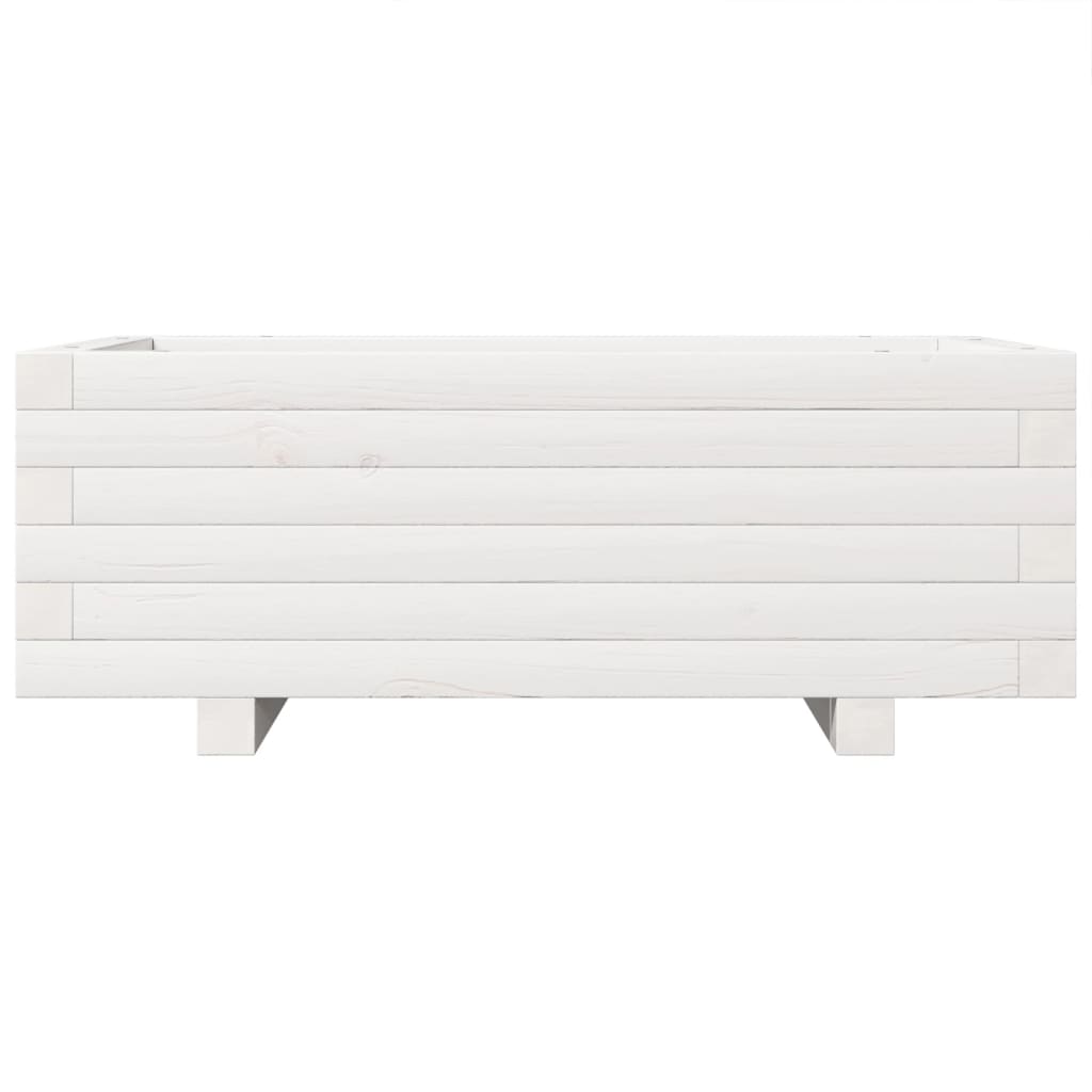 Sodo lovelis, baltas, 70x40x26,5cm, pušies medienos masyvas Sodo lovelis, baltas, 70x40x26,5cm, pušies medienos masyvas - Image 5