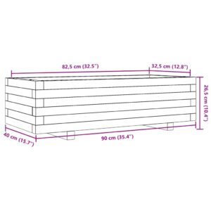 Sodo lovelis, 90x40x26,5cm, pušies medienos masyvas