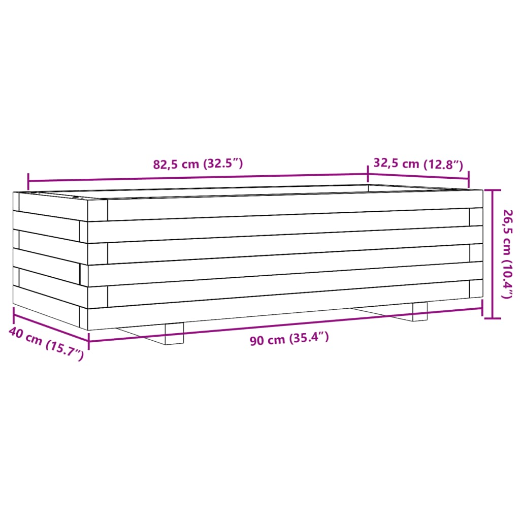 Sodo lovelis, 90x40x26,5cm, pušies medienos masyvas Sodo lovelis, 90x40x26,5cm, pušies medienos masyvas
