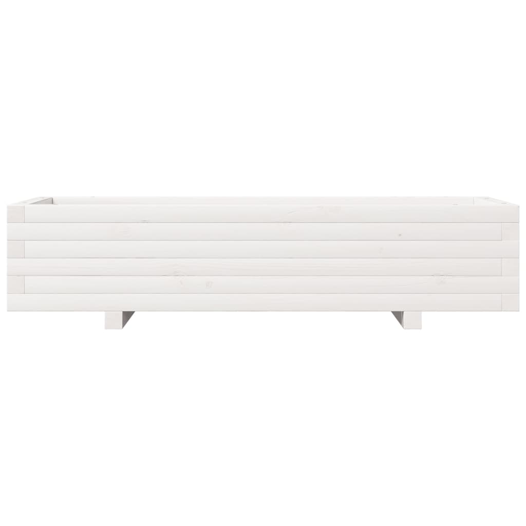 Sodo lovelis, baltas, 110x40x26,5cm, pušies medienos masyvas Sodo lovelis, baltas, 110x40x26,5cm, pušies medienos masyvas - Image 5