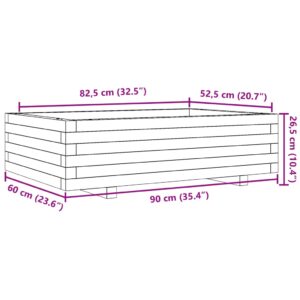 Sodo lovelis, 90x60x26,5cm, pušies medienos masyvas