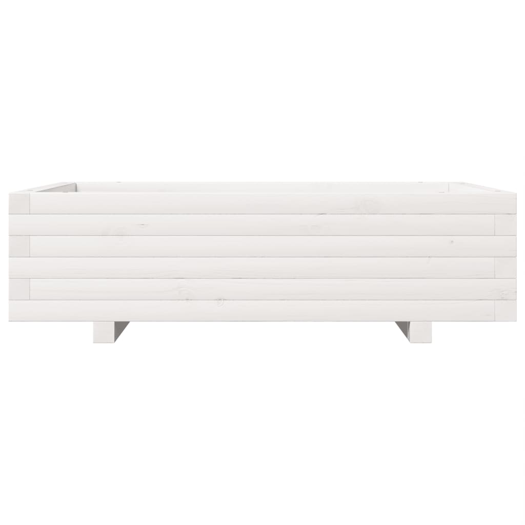 Sodo lovelis, baltas, 90x60x26,5cm, pušies medienos masyvas Sodo lovelis, baltas, 90x60x26,5cm, pušies medienos masyvas - Image 5