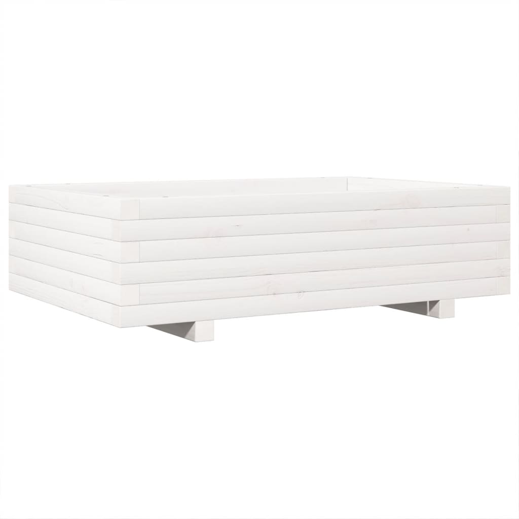 Sodo lovelis, baltas, 90x60x26,5cm, pušies medienos masyvas Sodo lovelis, baltas, 90x60x26,5cm, pušies medienos masyvas - Image 7