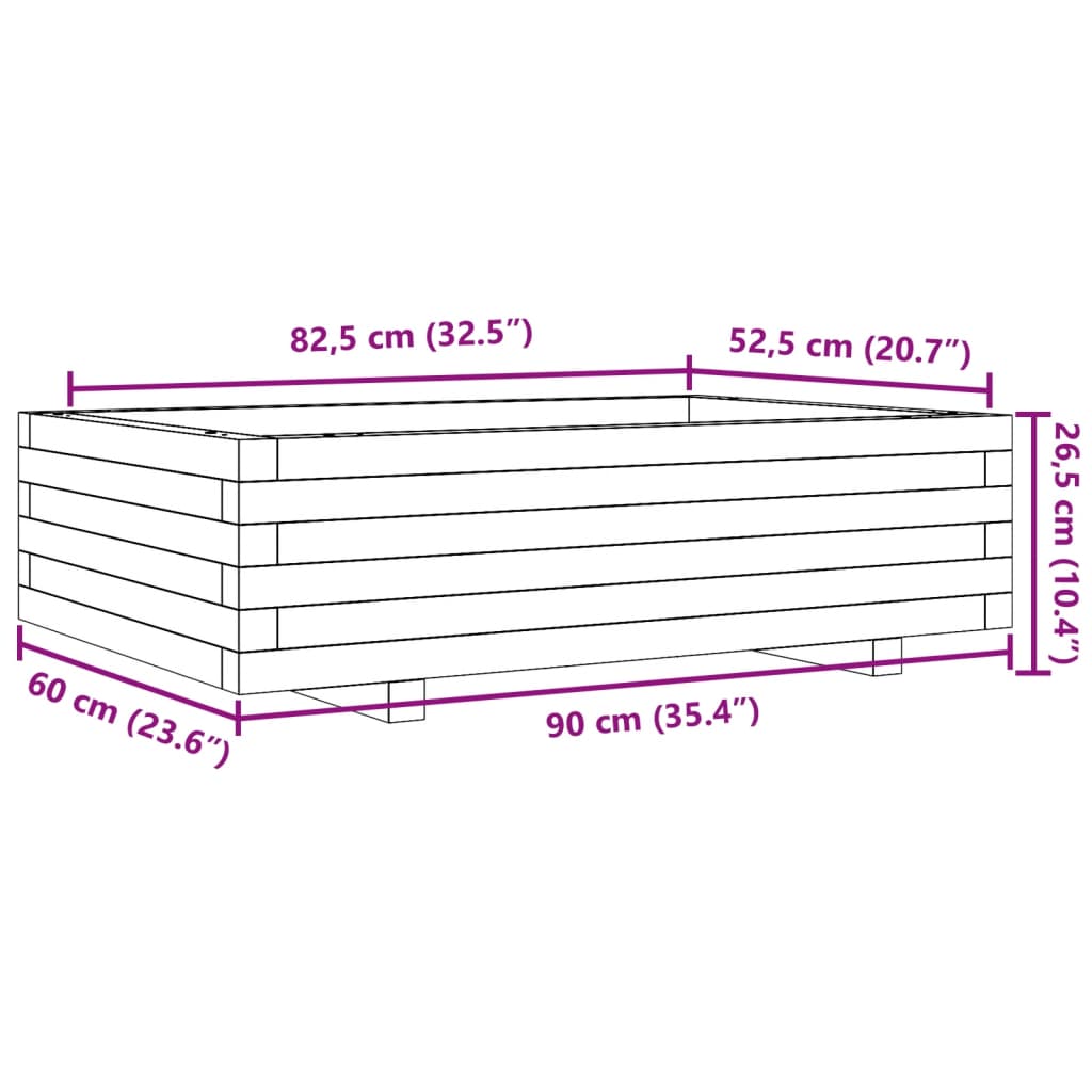 Sodo lovelis, 90x60x26,5cm, douglas eglės medienos masyvas Sodo lovelis, 90x60x26,5cm, douglas eglės medienos masyvas