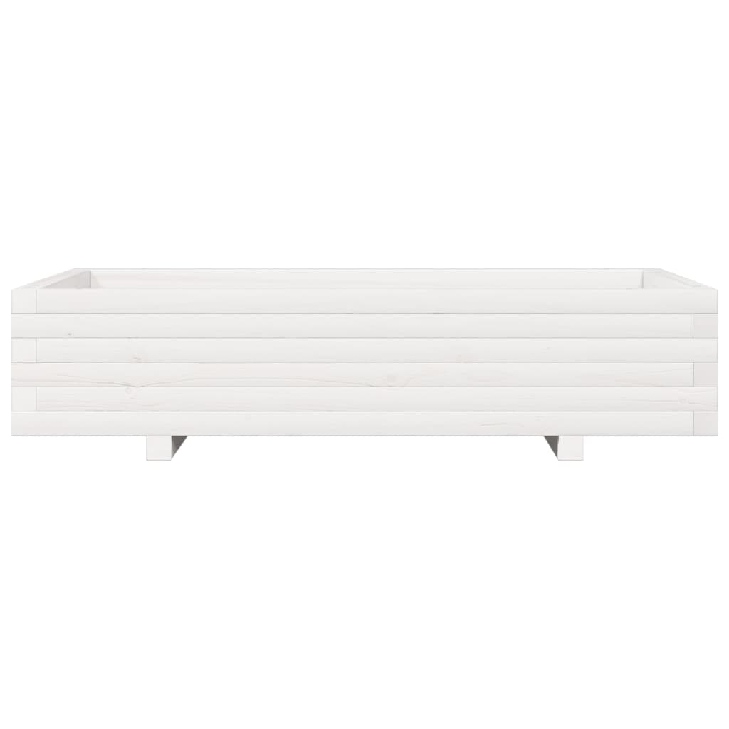 Sodo lovelis, baltas, 110x60x26,5cm, pušies medienos masyvas Sodo lovelis, baltas, 110x60x26,5cm, pušies medienos masyvas - Image 5