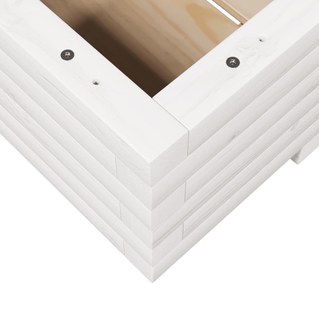 Sodo lovelis, baltas, 110x60x26,5cm, pušies medienos masyvas Sodo lovelis, baltas, 110x60x26,5cm, pušies medienos masyvas - Image 8