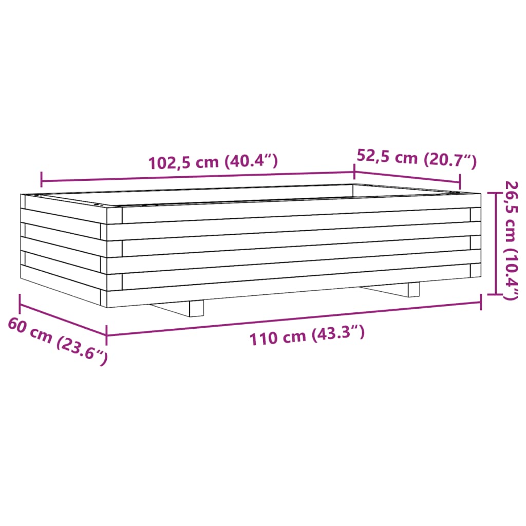 Sodo lovelis, baltas, 110x60x26,5cm, pušies medienos masyvas Sodo lovelis, baltas, 110x60x26,5cm, pušies medienos masyvas